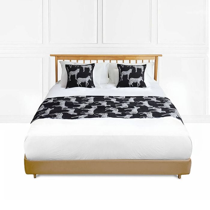 SOGA 1.5m Light Luxury Black Zebra Bed Runner Set of 3