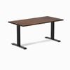Desky Fixed Height Red Walnut Rubberwood Desk 150x75cm Matte Black Leg