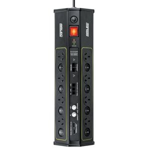 Arlec 8 Outlet 2 x USB Coax Surge Protect Powerboard