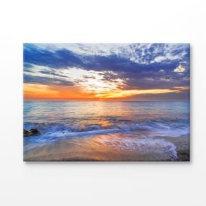 Sunset Sky With Sea View Print 100% Australian Made 90x60cm (Stretched Canvas)