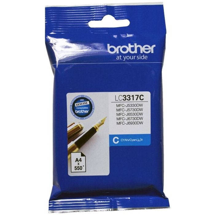 Brother LC3317 Cyan Ink Cart (up to 550 pages)