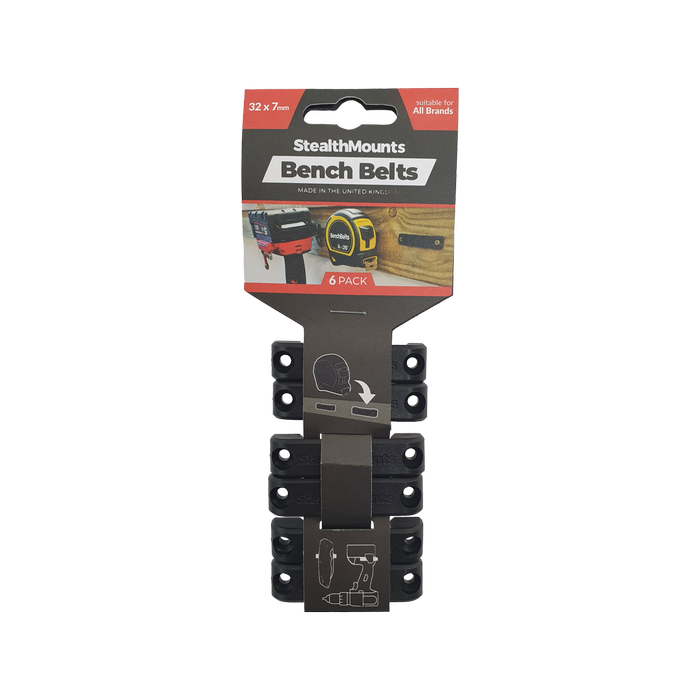 StealthMounts Black Bench Belts - 6 Packs
