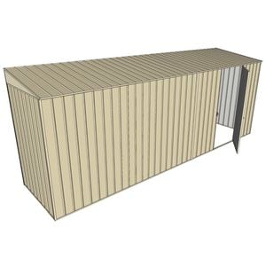 Build-A-Shed 1.2 x 5.2 x 2.0m Skillion Single Hinged Side Door Shed - Cream