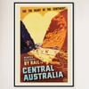 Galrie Vintage Central Australia Train Travel Poster for Winter Holidays, Black Frame, A2 42 x 60cm (16 x 24inch)