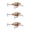 3x Rapala 3.5cm X Light Crank Mid Run Crankbait Fishing Lures - Purple Prawn UV