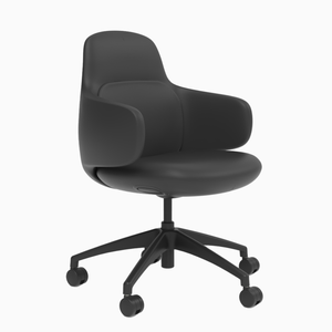Desky Arco Office Chair - Black Microfiber Leather