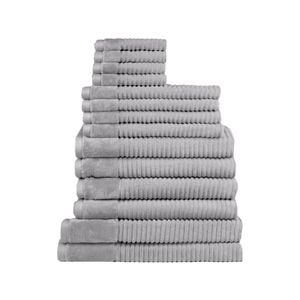 Jenny Mclean Royal Excellency 600GSM 14PC Bath Linen Set - Silver