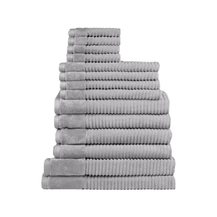 Jenny Mclean Royal Excellency 600GSM 14PC Bath Linen Set - Silver