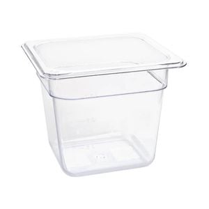 Vogue Gastronorm Container Polycarbonate Gn 1/6 150mm Clear 2.3l Food Storage Tray
