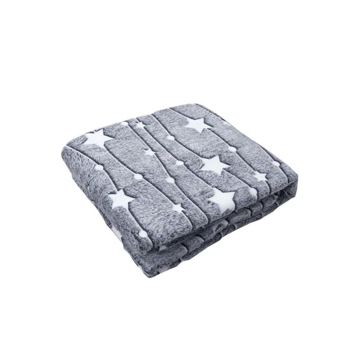 Home by Yatsal Grey Stars Glow in the Dark Throw Rug 125x152 cm