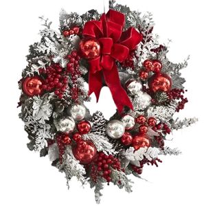 Christmas Wreath Rattan Set for Doors [Red]
