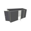Build-A-Shed 1.2 x 3.7 x 2.0m Tunnel Shed Tunnel Hinged Door with 1 Hinged Side Door - Grey