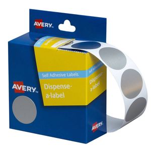 Avery Self-Adhesive Dot Labels 24mm (250pcs) (Silver)