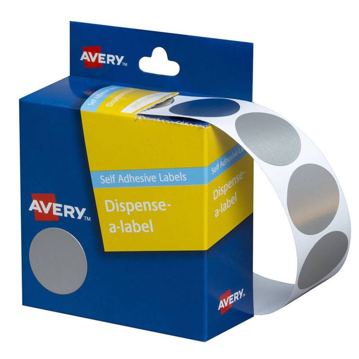 Avery Self-Adhesive Dot Labels 24mm (250pcs) (Silver)