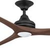ThreeSixty 152cm 3 Blade AC Black/Walnut Spitfire Ceiling Fan With Light