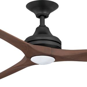 ThreeSixty 152cm 3 Blade AC Black/Walnut Spitfire Ceiling Fan With Light