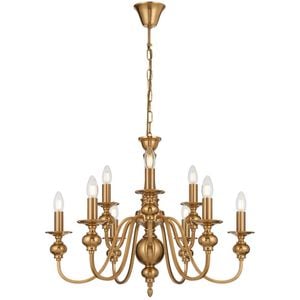 Telbix Siedel Vintage Pendant Hanging Lamp 9-Light Metal Copper Polished