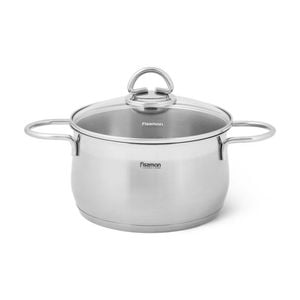 Fissman Stockpot Monica Series Stainless Steel With Glass Lid 6.1L
