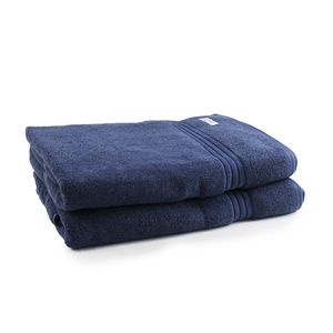 2pc Onkaparinga 90x167cm Cotton Flinders Premium Bath Sheets Set 600GSM Denim