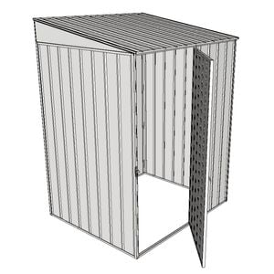 Build-A-Shed 1.2 x 1.5 x 2.0m Skillion Single Hinged Side Door Shed - Zinc