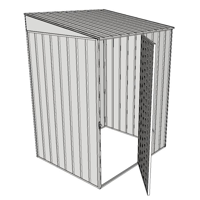 Build-A-Shed 1.2 x 1.5 x 2.0m Skillion Single Hinged Side Door Shed - Zinc