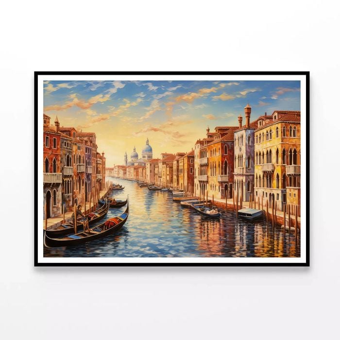 Architecture and Water Canal   Print 100% Australian Made 120x90cm  (Poster)