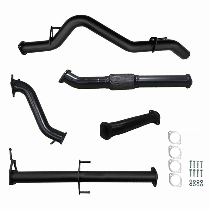 Ignite Exhausts Turbo Back For Mitsubishi Ml Triton 3.2l 3" No Cat With Pipe Black Aluminised Steel