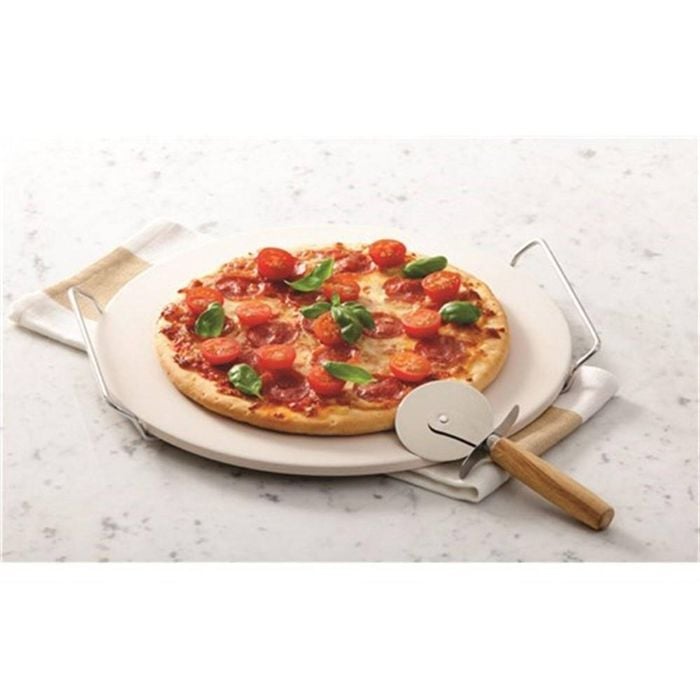 Pizza Stone With Rack And Cutter 30cm Soffritto