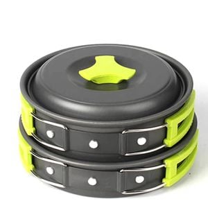 6-Piece Portable Camping Cookware Set Green