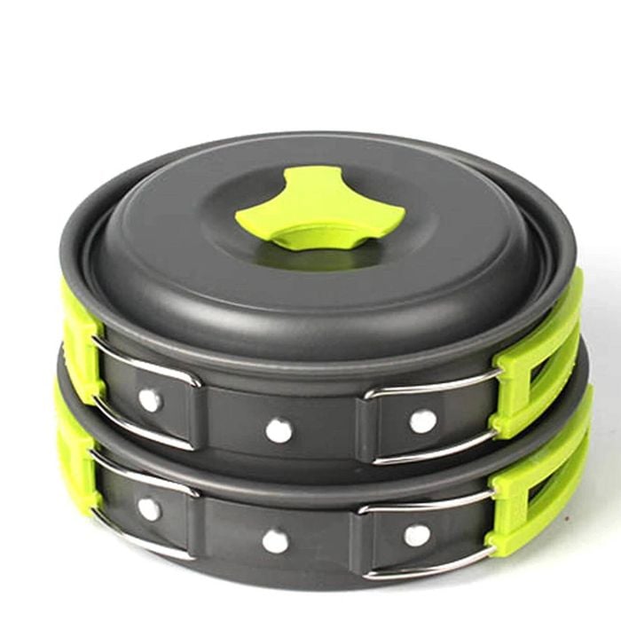 6-Piece Portable Camping Cookware Set Green