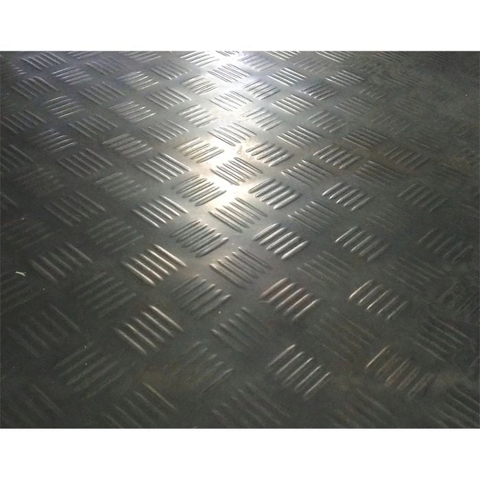 Ideal 1m Black Check Plate Rubber Matting Sheet