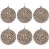 Sherwood Sugar-coat effect Christmas Baubles Gold Pack of 6