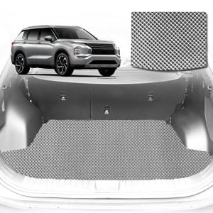 6D Diamond Car Boot Mat for Mitsubishi Outlander (ZM) 2022-Current-(3rd Row seats up/7 seater)-Cargo Mat-Grey-Outback GT