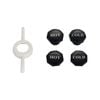Kinetic 5mm And 10mm Matte Black Hot And Cold Tap Buttons