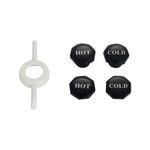 Kinetic 5mm And 10mm Matte Black Hot And Cold Tap Buttons