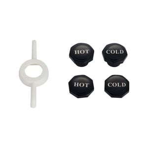 Kinetic 5mm And 10mm Matte Black Hot And Cold Tap Buttons