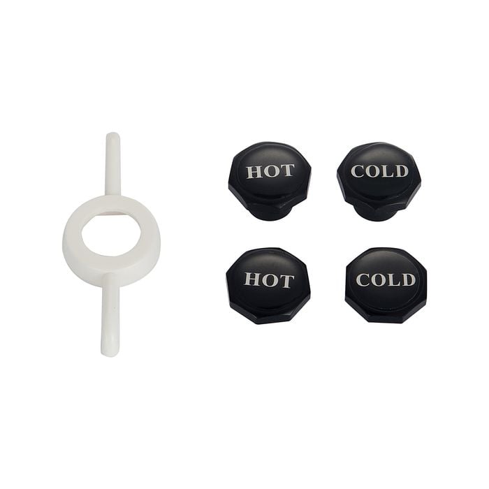 Kinetic 5mm And 10mm Matte Black Hot And Cold Tap Buttons
