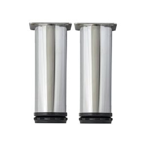 Kaboodle Chrome Cylinder Cabinet Leg - 2 Pack