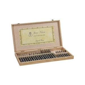 Laguiole Jean Neron 24pc. Cutlery Set In Gift Box - Black Horn