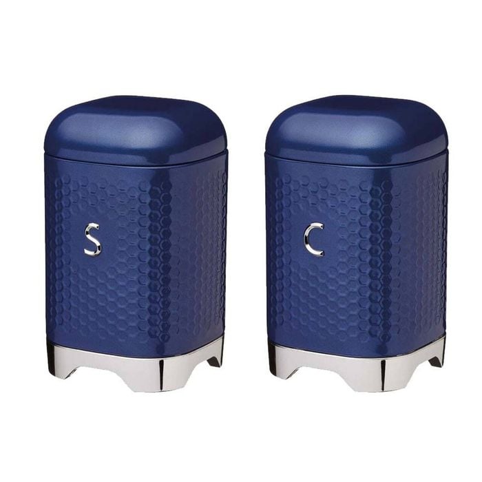 2pc Lovello Retro Coffee Canister & Sugar Jar Combo Set Navy
