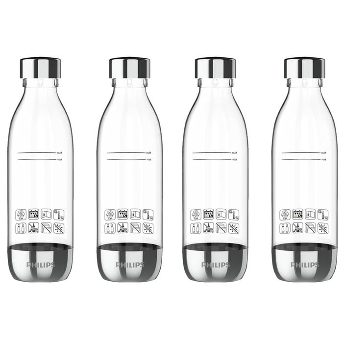 2x 2pc Philips Carbonating 0.5L Twin Reusable Water Bottles