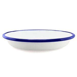 Falcon Pie Dish Oval 18cm White & Blue
