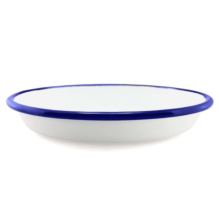 Falcon Pie Dish Oval 18cm White & Blue