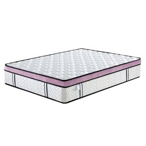 Laura Hill Queen Size Mattress Euro Top 5-Zone Pocket Spring Natural Latex Foam Luxury Bed Hypoallergenic
