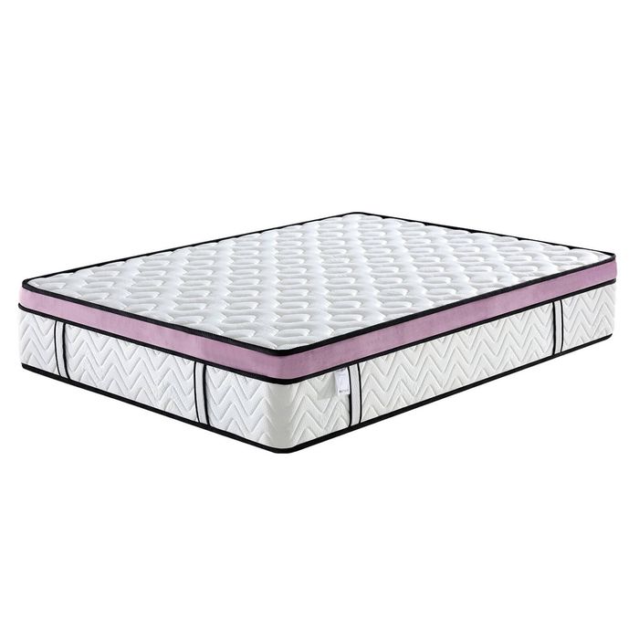 Laura Hill Queen Size Mattress Euro Top 5-Zone Pocket Spring Natural Latex Foam Luxury Bed Hypoallergenic