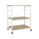 Costway 3-Tier Mobile Kitchen Island White