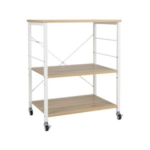 Costway 3-Tier Mobile Kitchen Island White