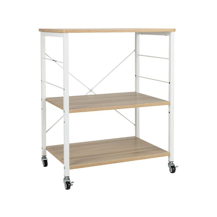 Costway 3-Tier Mobile Kitchen Island White