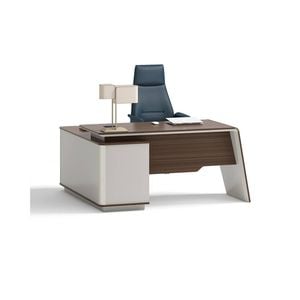 Modern Furniture ANDERS Executive Desk Reversible Return 140cmHazelnut & Beige