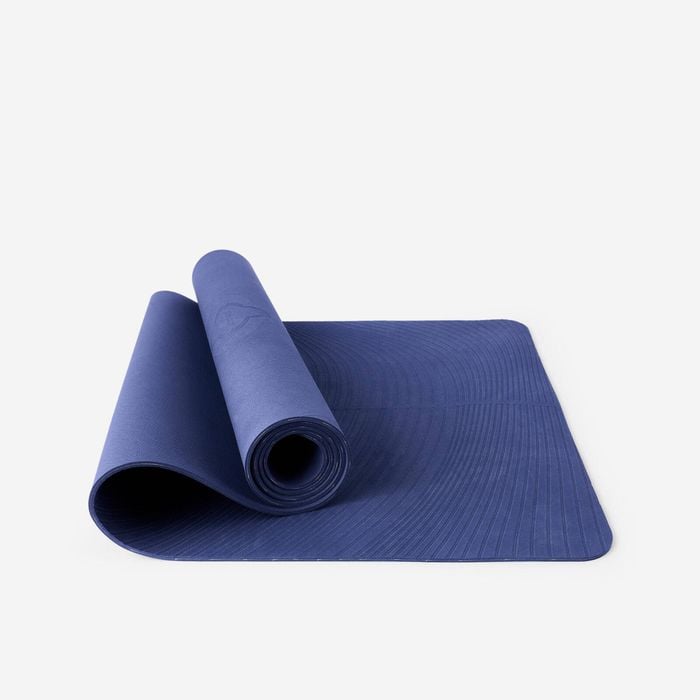 Decathlon - 5 Mm Grippy And Comfortable Gentle Yoga Mat - Dark Blue - One Size